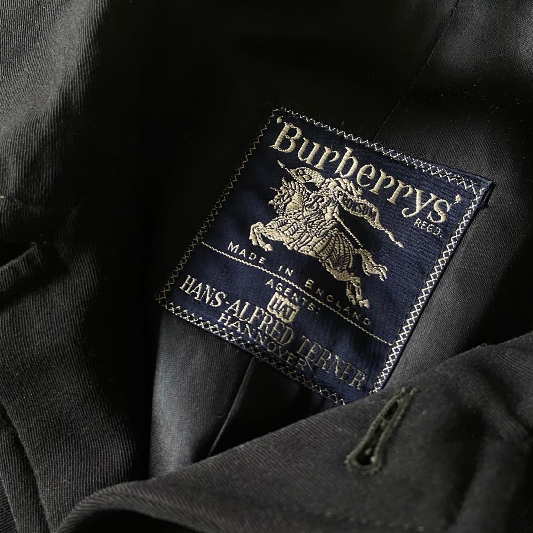 バーバリー Burberry 一枚袖 イングランド製 コート ネイビーウール