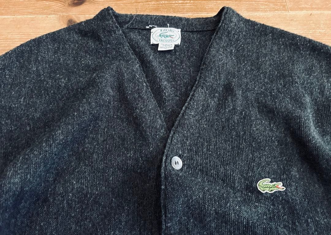 カーディガン 古着 70s IZOD LACOSTE ラコステ L 美品 USA