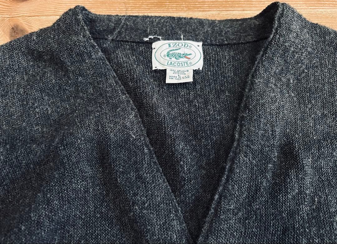 カーディガン 古着 70s IZOD LACOSTE ラコステ L 美品 USA