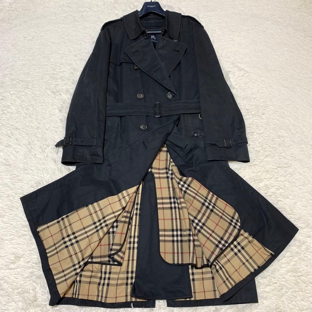 美品　バーバリーロンドン　トレンチコート　マキシ丈　カシミヤ混ライナー　ベルト