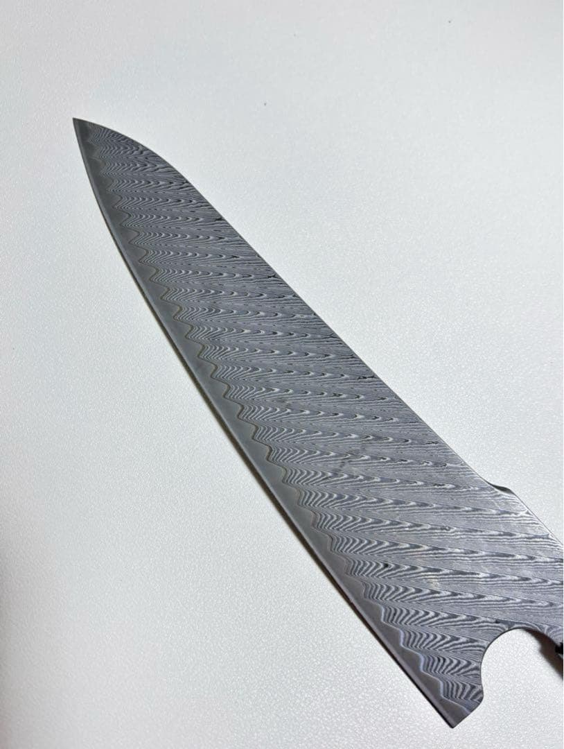 ダマスカスシェフナイフ AUS10 ダマスカス牛刀　210mm 紫