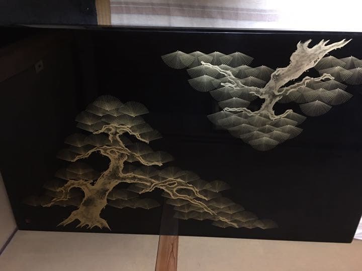座卓◆伝統工芸◆長尾白峯作◆漆塗り◆老松