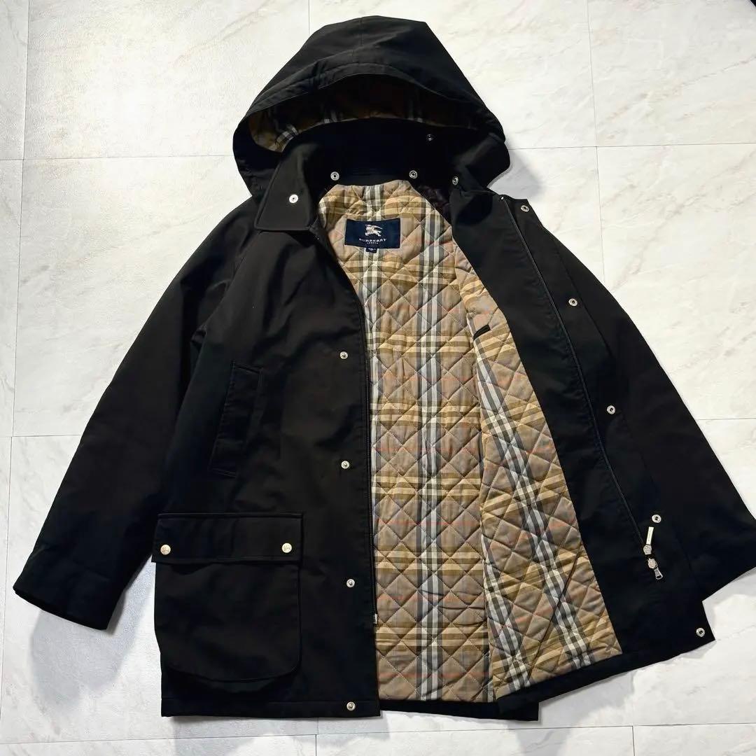バーバリーロンドン ステンカラーコート フード取り外し可能 USA製 Lサイズ