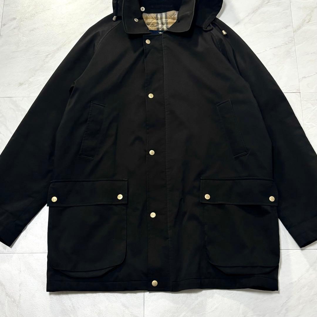 バーバリーロンドン ステンカラーコート フード取り外し可能 USA製 Lサイズ