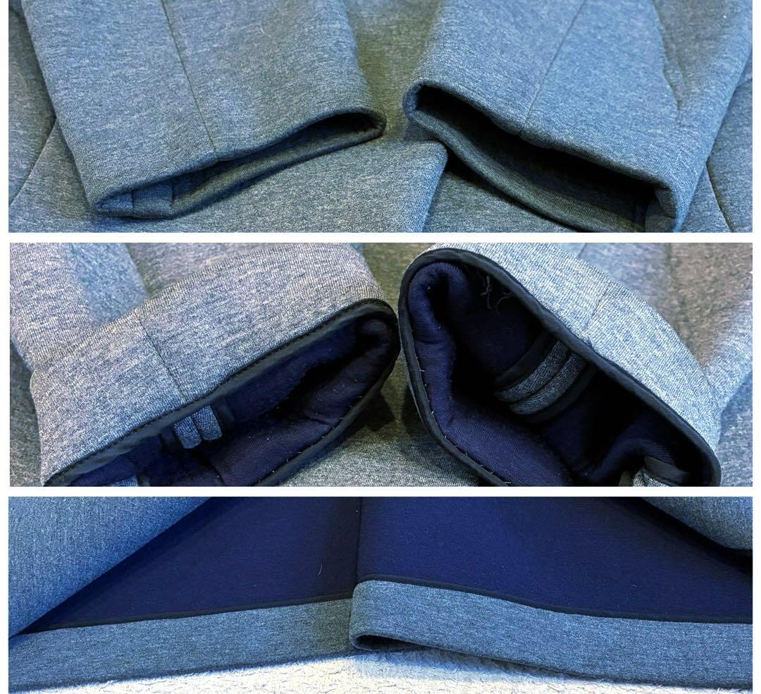 【美品】エブール　ボンディング ロングコート　ノーカラー　グレー