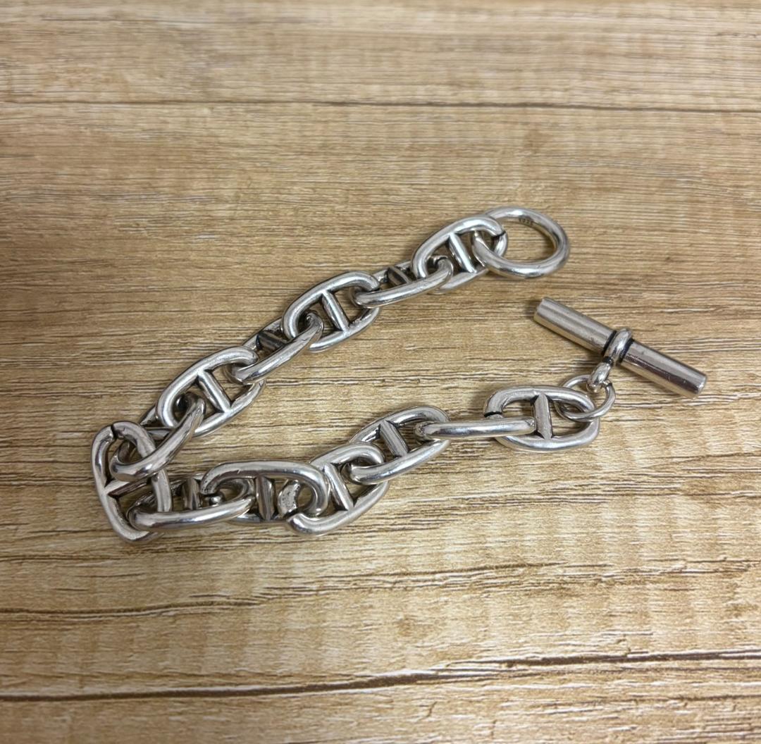 シルバー925 刻印 アンカーチェーン ブレスレット メキシカンジュエリー