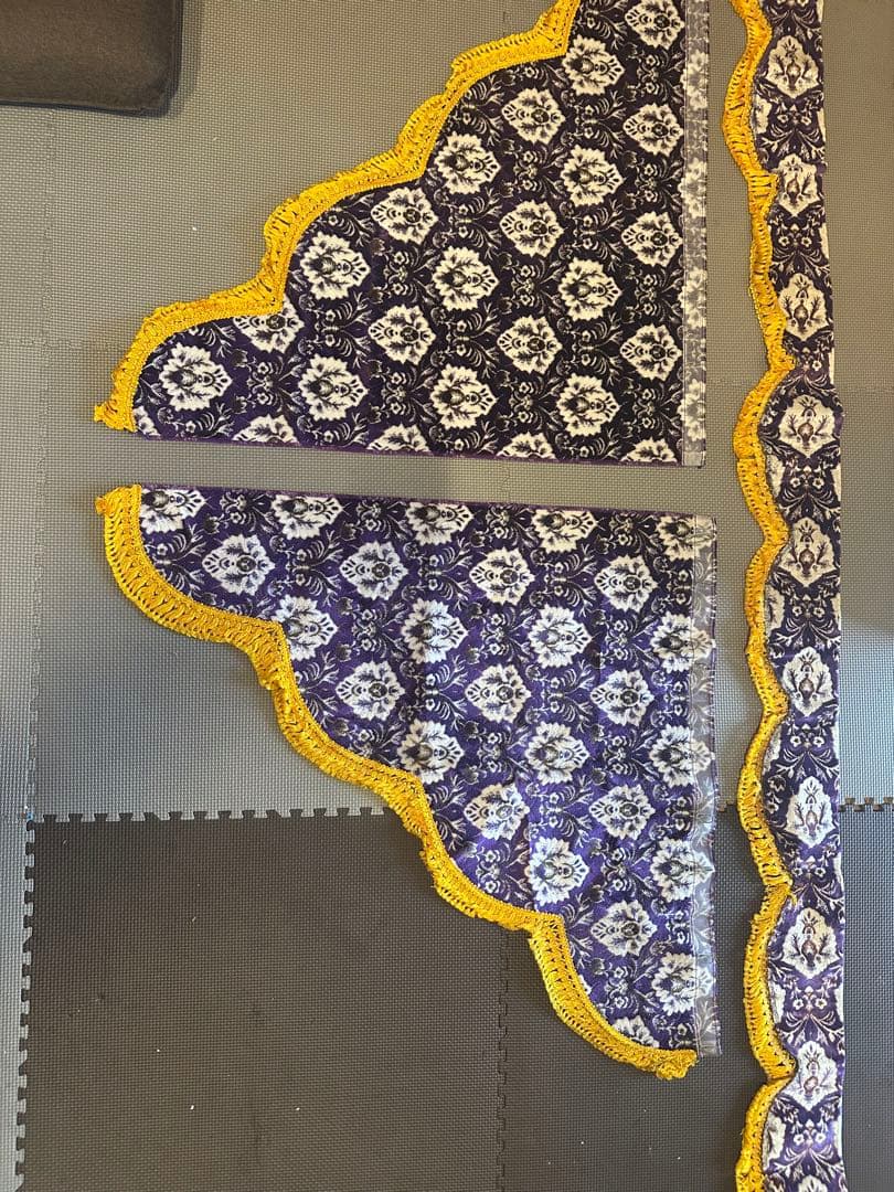 金華山 両面 三角型サイドカーテン 新格子2枚4t〜大型車用 フロントカーテン