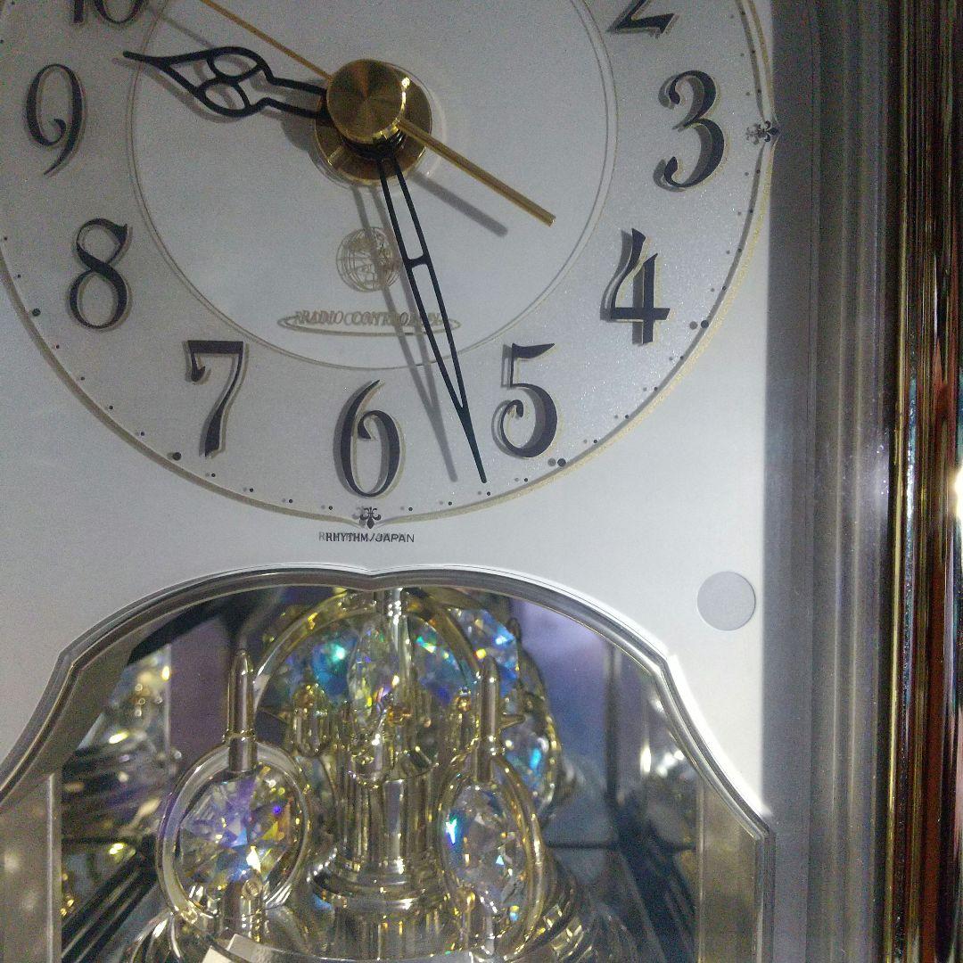 電波置時計 象嵌タイプクリスタル 高さ26cm 美品
