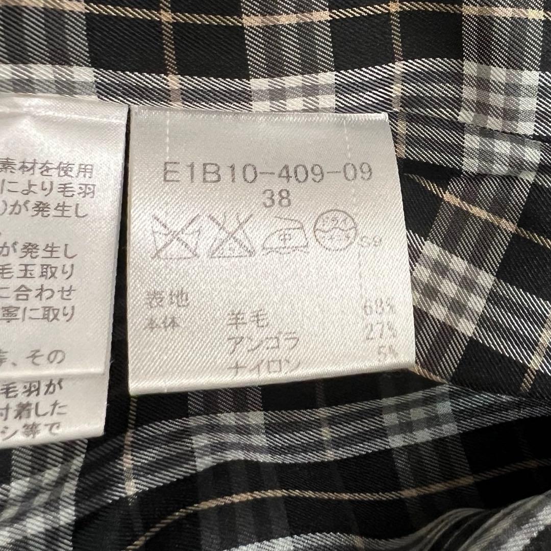 バーバリーブルーレーベル アンゴラウールコート ラクーンファー フード ベルトM