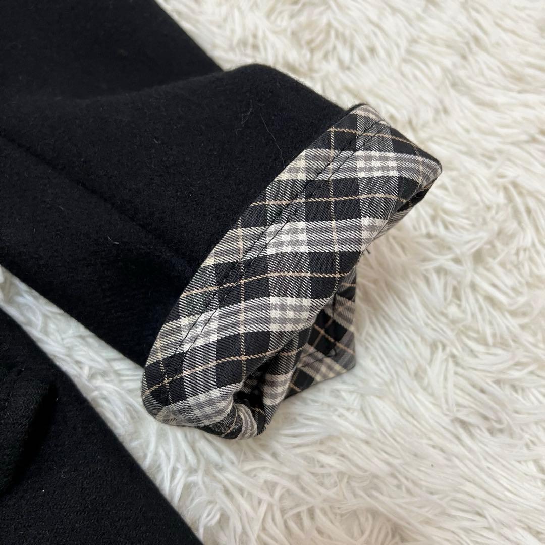 バーバリーブルーレーベル アンゴラウールコート ラクーンファー フード ベルトM