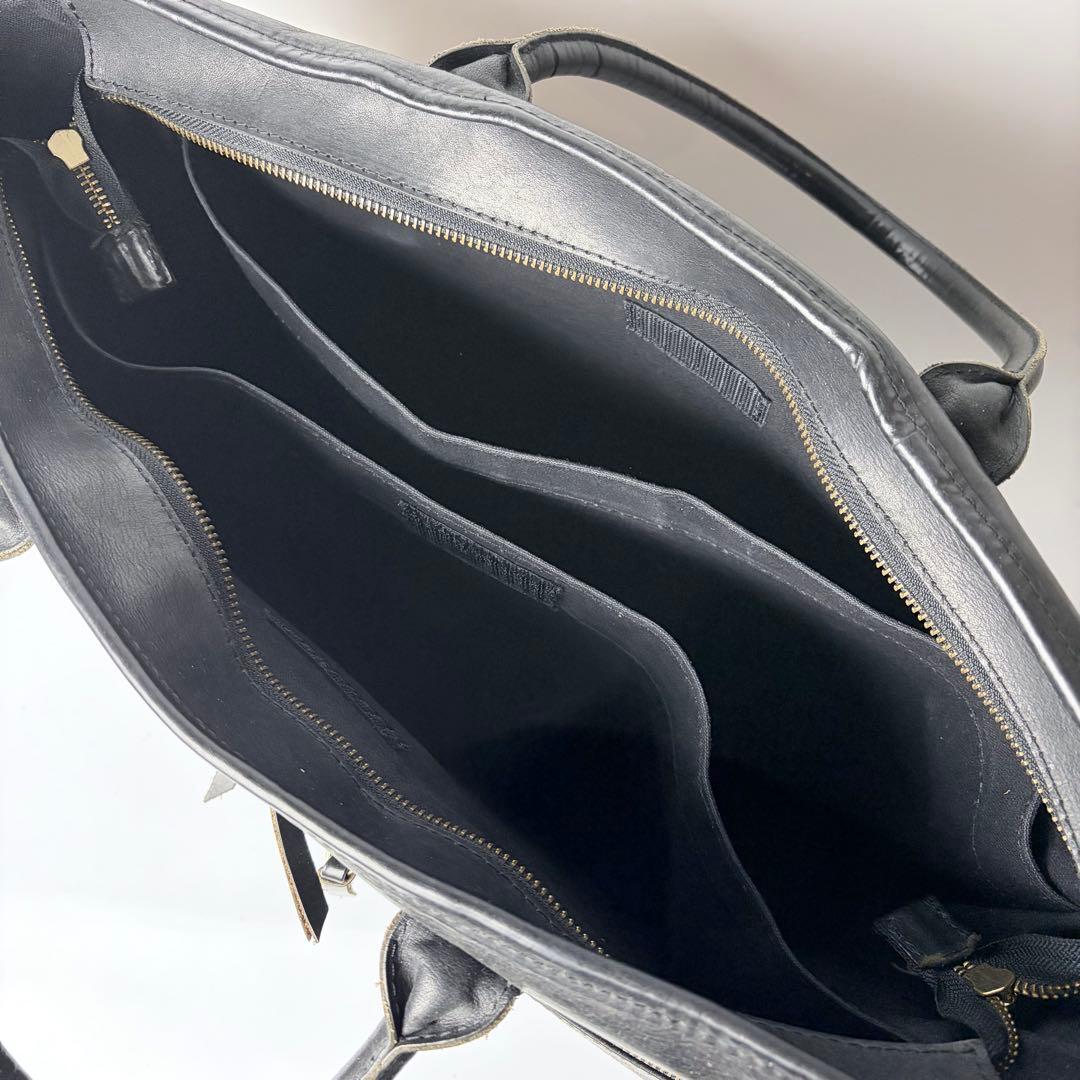 Ryu トートバッグ　ビジネス　2way A4　大容量　レザー　ブラック