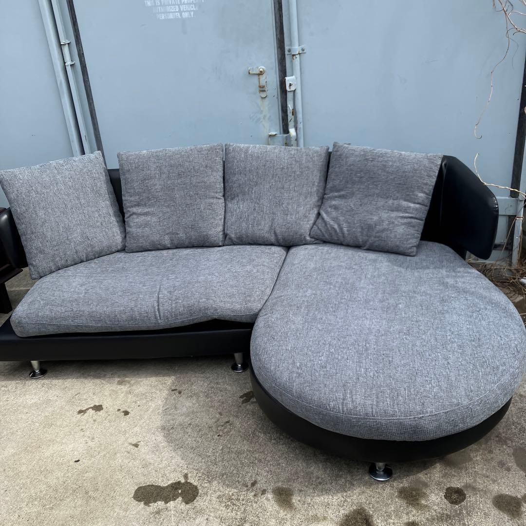 北欧レトロ 3人掛けコーナーソファー ソファーベッド アームチェア ブラック