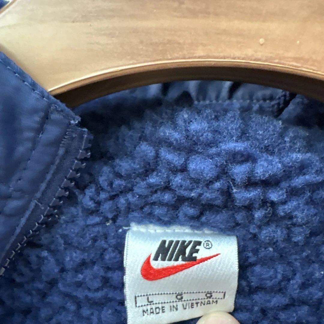 90s NIKE 美品　銀タグ 裏ボア ベンチコート ビッグスウッシュ　L