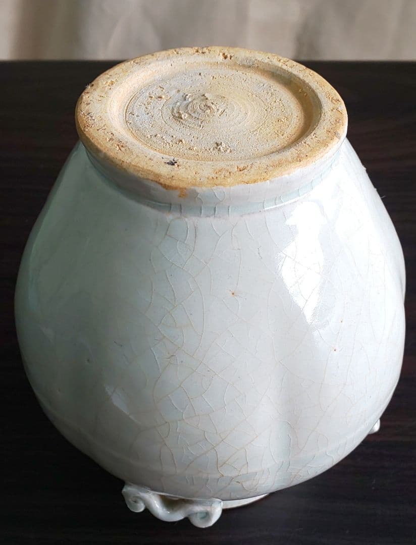 中国美術 宋 白磁 蓋付壺四耳壺 北宋時代(１２世紀後期)