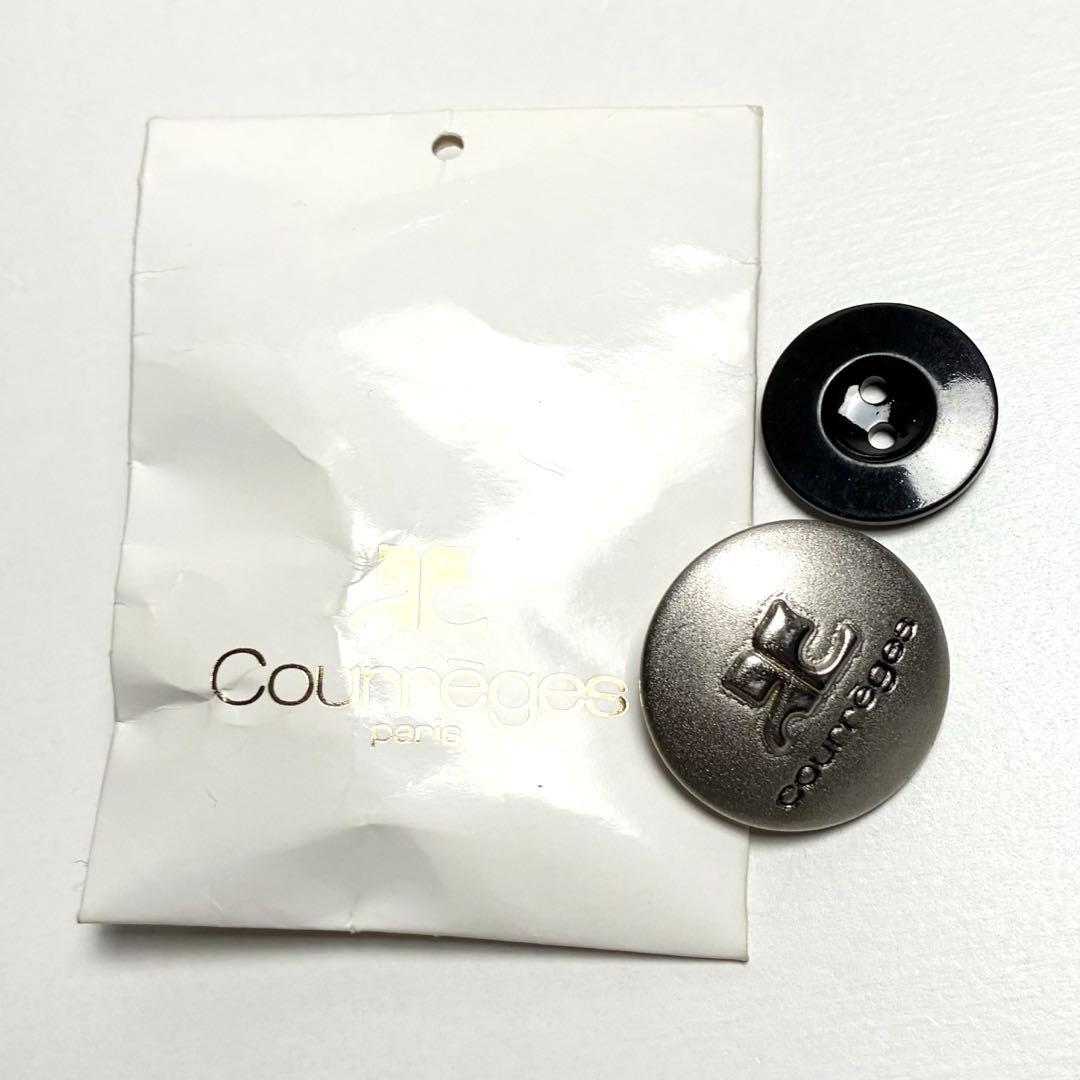 90s【希少】クレージュ/ダブルボタンレザーコート/ボリュームカラー/ブラック