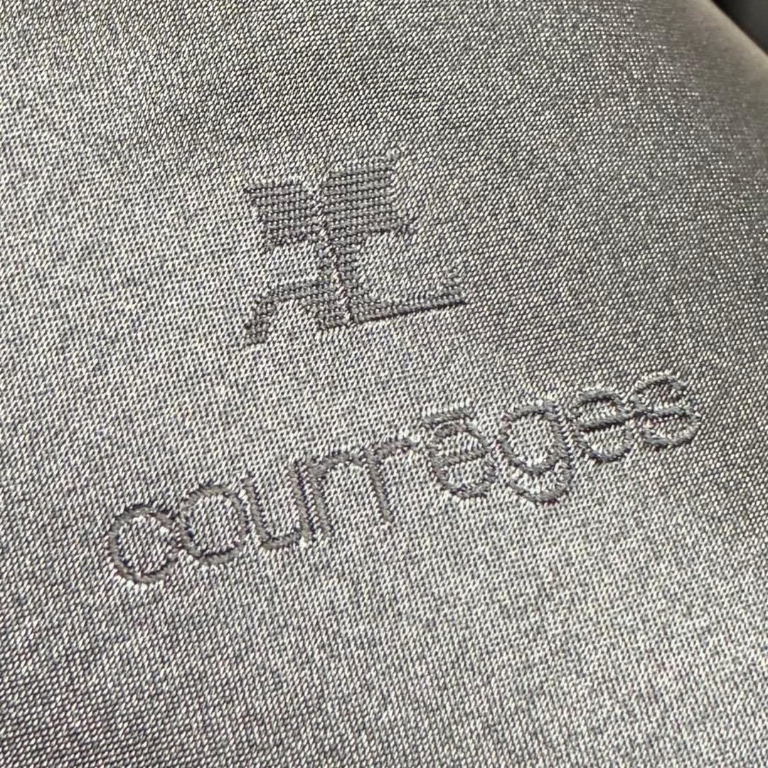 90s【希少】クレージュ/ダブルボタンレザーコート/ボリュームカラー/ブラック