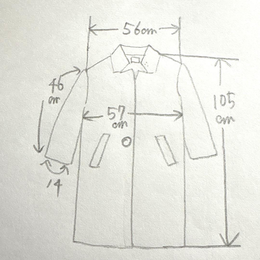 美品　ミズイロインド ウール チェスターコート スタンドカラー　1B ネイビー