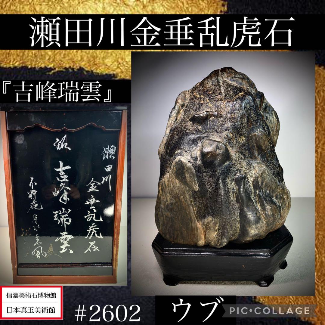 2602 瀬田川黒乱虎金梨地石  横22×高32(cm) 11.62kg