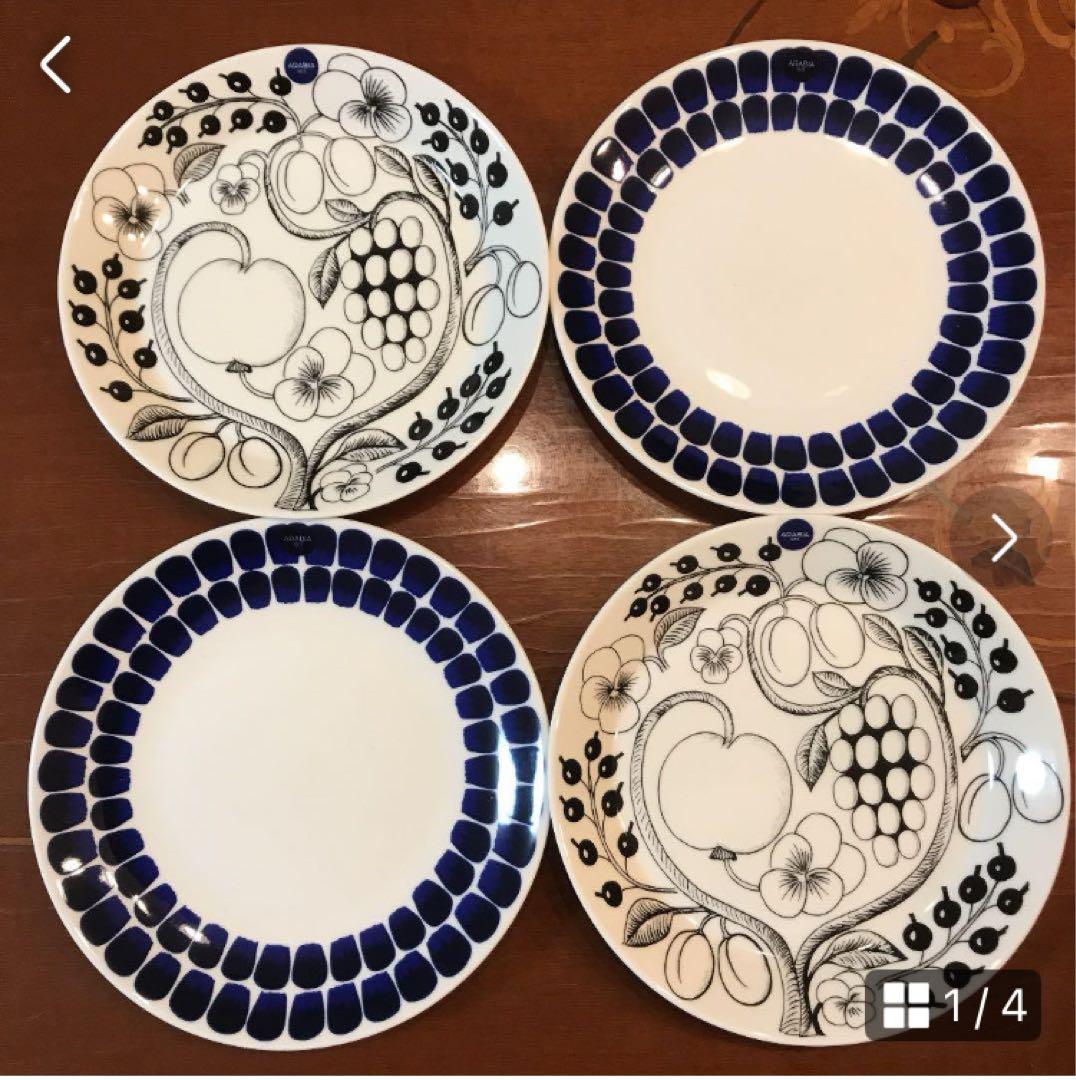 新品☆アラビア パラティッシ＆トゥオキオ 20cmプレート4枚 ARABIA