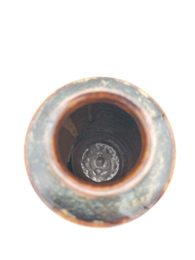 c317【新品・未使用】茶入 高取 肩付 亀井楽山 牡丹唐草 木箱 茶道具 肩衛