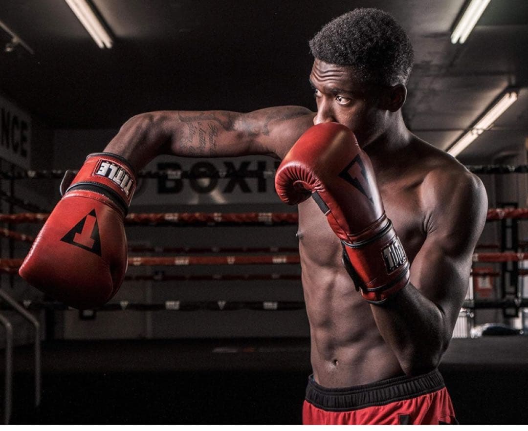 Title BOCXING レッド レザートレーニンググローブ　14オンス