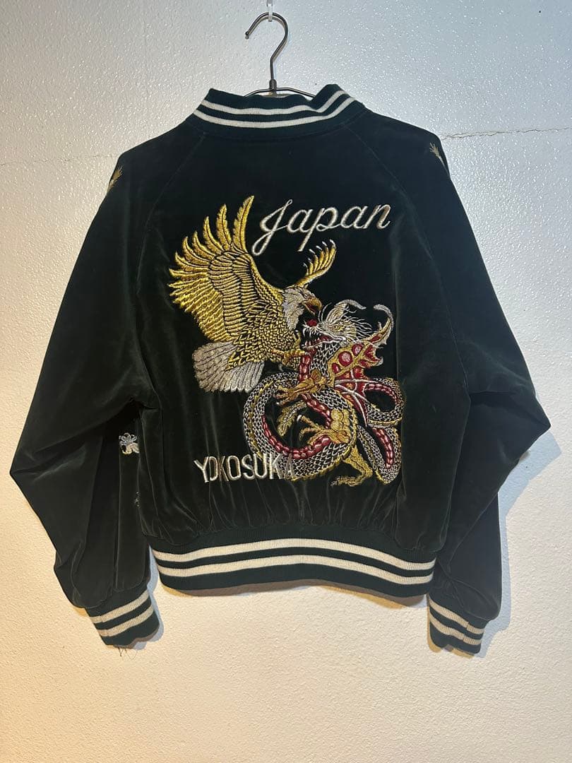 ベルベット　スカジャン 鷲とドラゴン刺繍