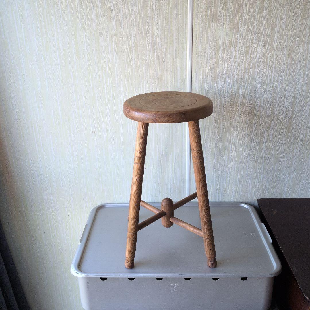 アンティークイギリス木製ラウンドスツール