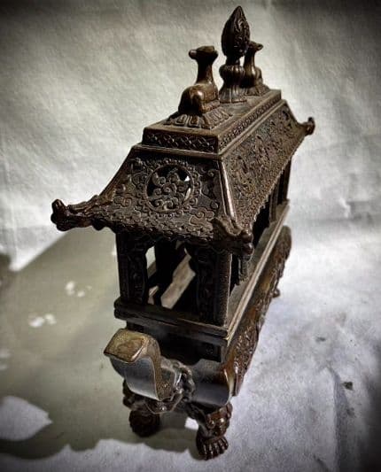 銅器仏教 二龍戯珠八宝香炉 古美術 コレクション品 銅製 工芸品 彫刻装飾品置物