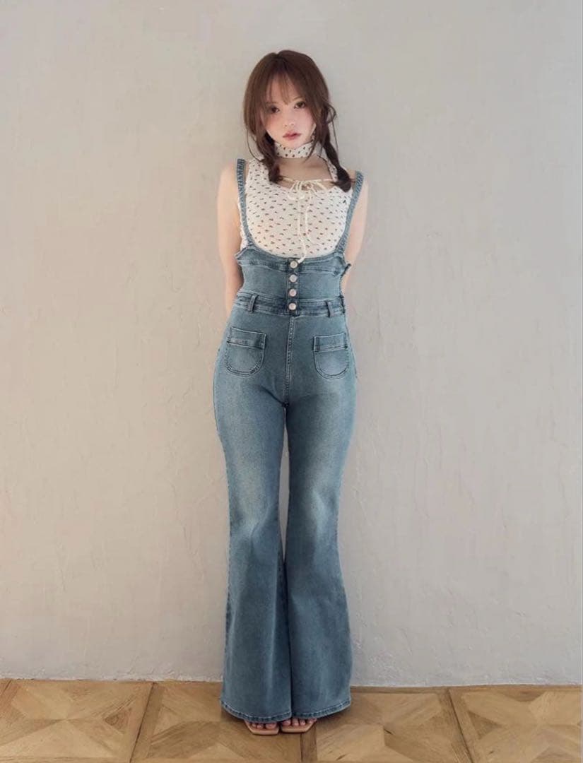 パンツ andmary Heart hip denim allinone M