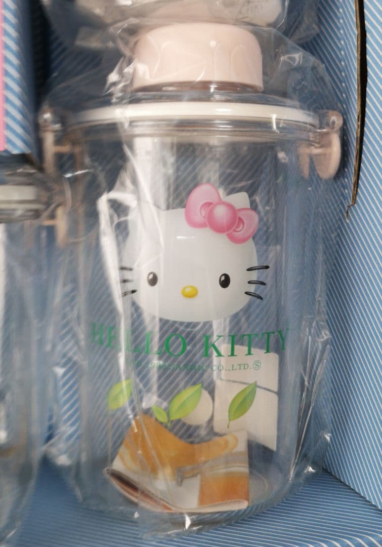 ハローキティ　透明保存容器　6個セット　1998年製　リーフ柄　日本製