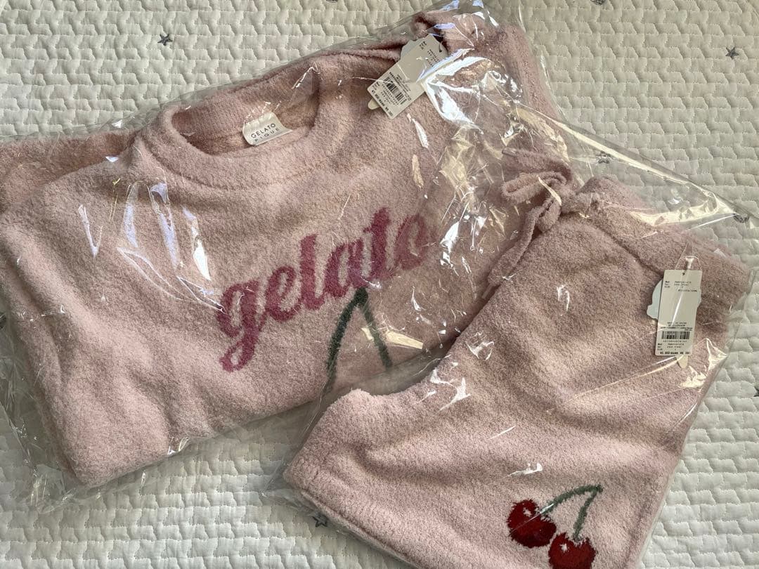 【新品】ジェラートピケ　ベビモコチェリージャガードプルオーバー&ショートパンツ