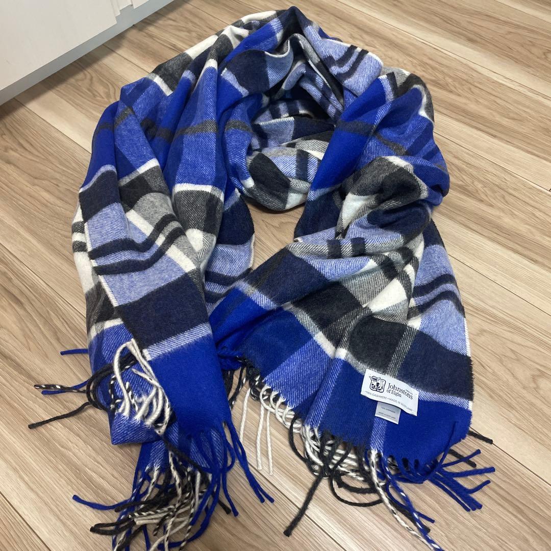 【未使用】ジョンストンズ カシミア 大判ストールStrathclyde