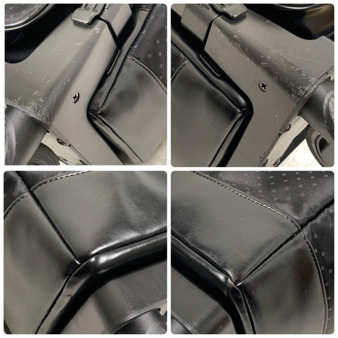 SWANY スワニー キャリーバッグ 4輪 黒 ドット柄