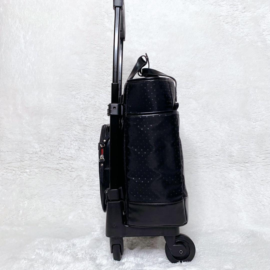 SWANY スワニー キャリーバッグ 4輪 黒 ドット柄