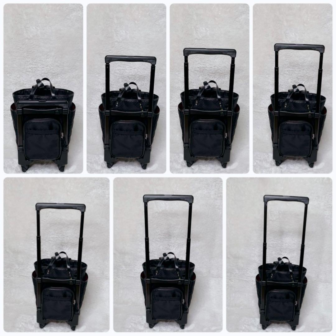 SWANY スワニー キャリーバッグ 4輪 黒 ドット柄