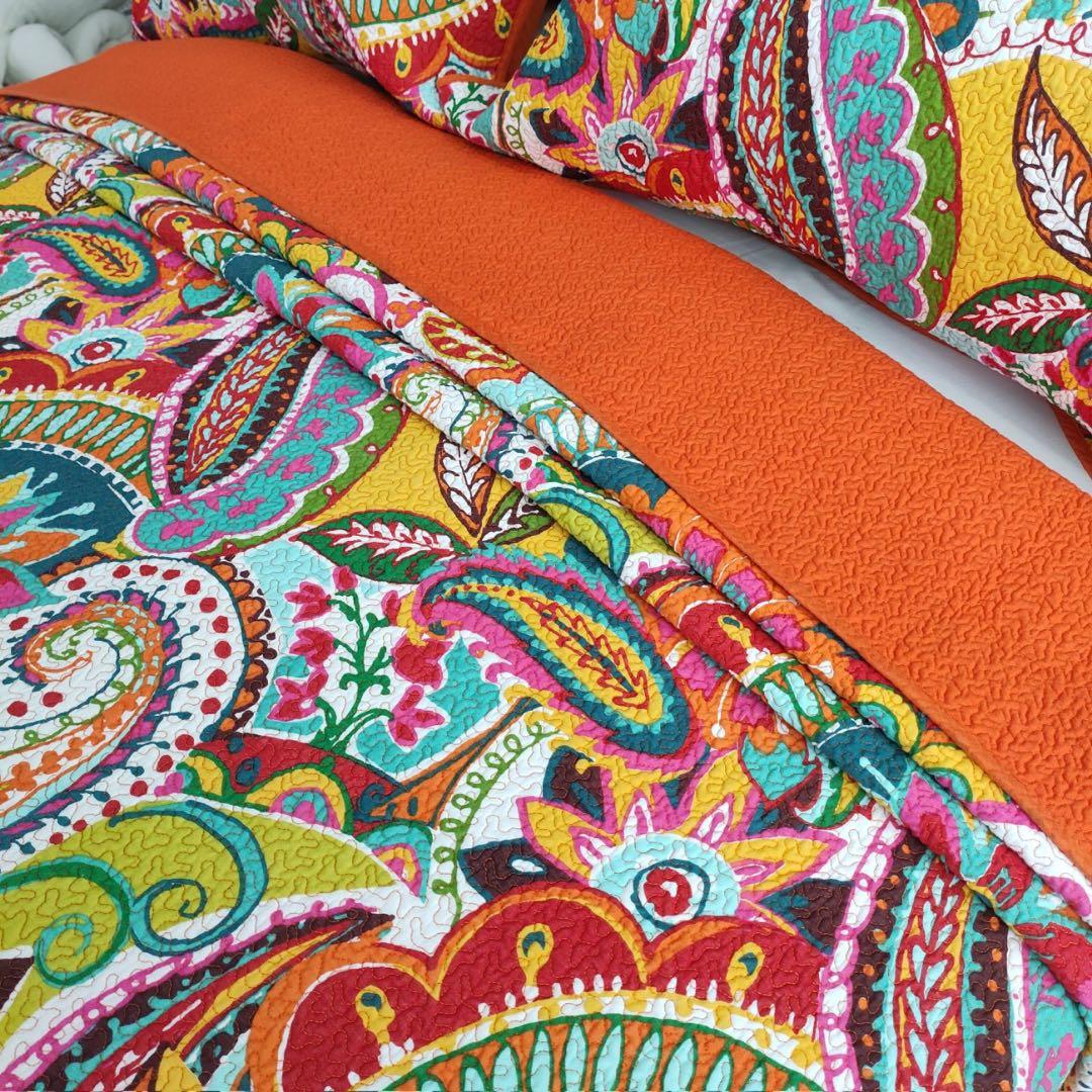 キルトベッドカバー3点セット綿マルチカバー キルティング 610