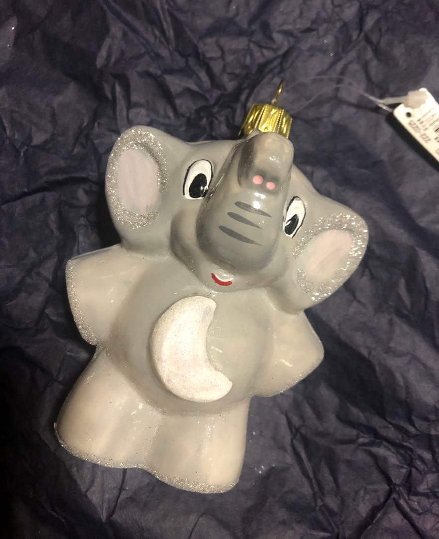 ガラスオーナメント エレファント                  新品未使用‼️
