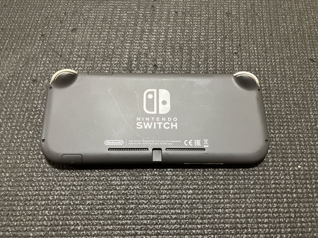 Nintendo Switch Liteのグレー本体と充電器、ケース