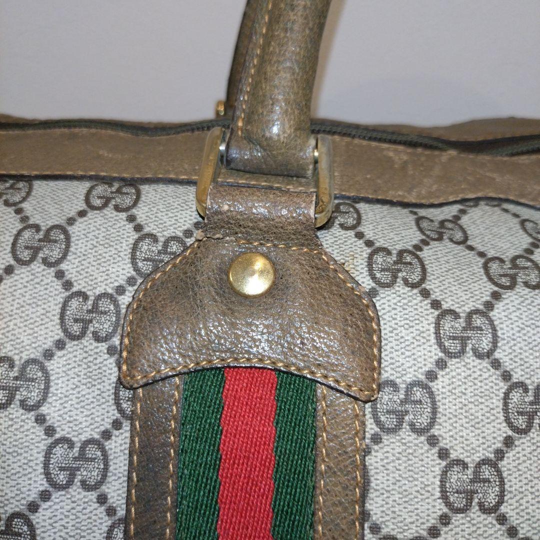 k*読様 ​【ヴィンテージ】オールドグッチ ボストン GG柄 シェリーライン G