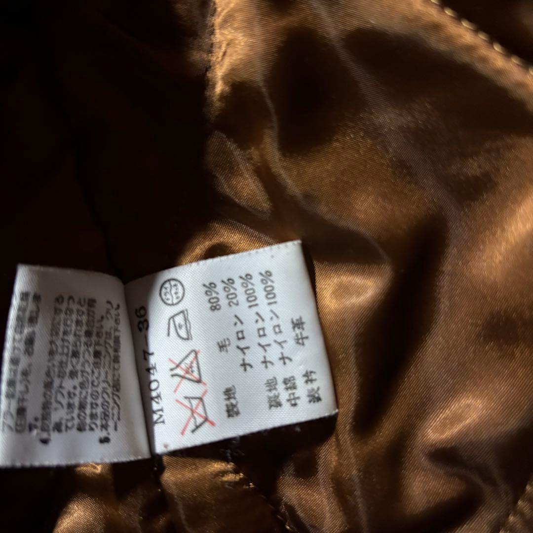 Wrangler ラングラー日本製 牛革襟 ウールコート 茶 キャメルL