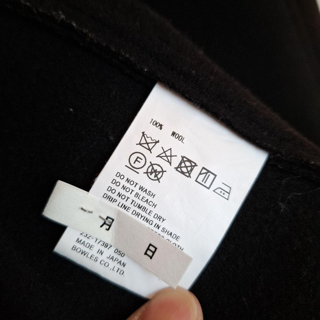 HYKE メルトンフーデットコート　ブラック