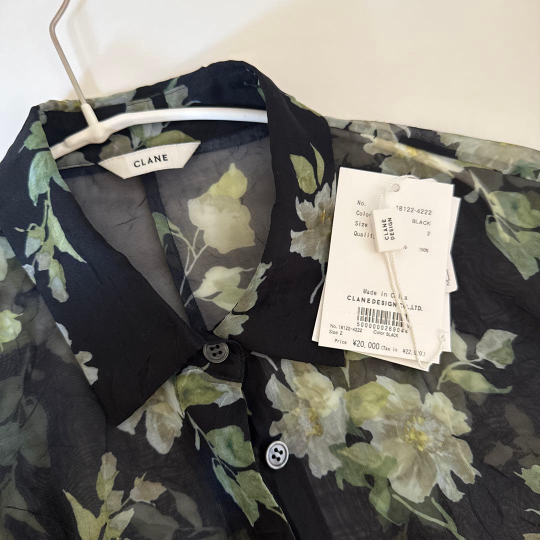 トップス clane SHEER FLOWER SHORT SLEEVE SHIRTS