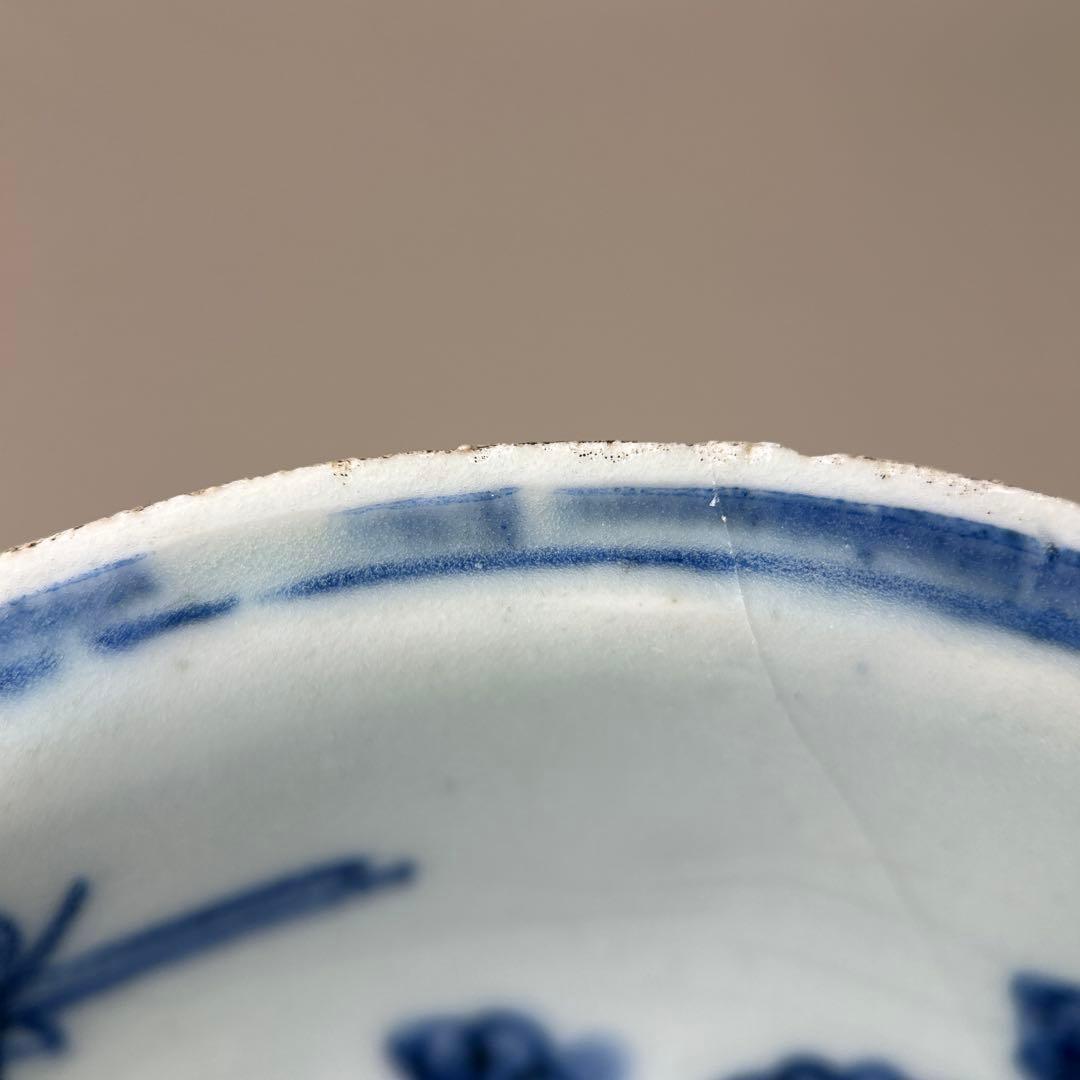 白磁　染付　李朝　朝鮮陶器　古伊万里　染付鉢　アンティーク白磁　古玩　１客