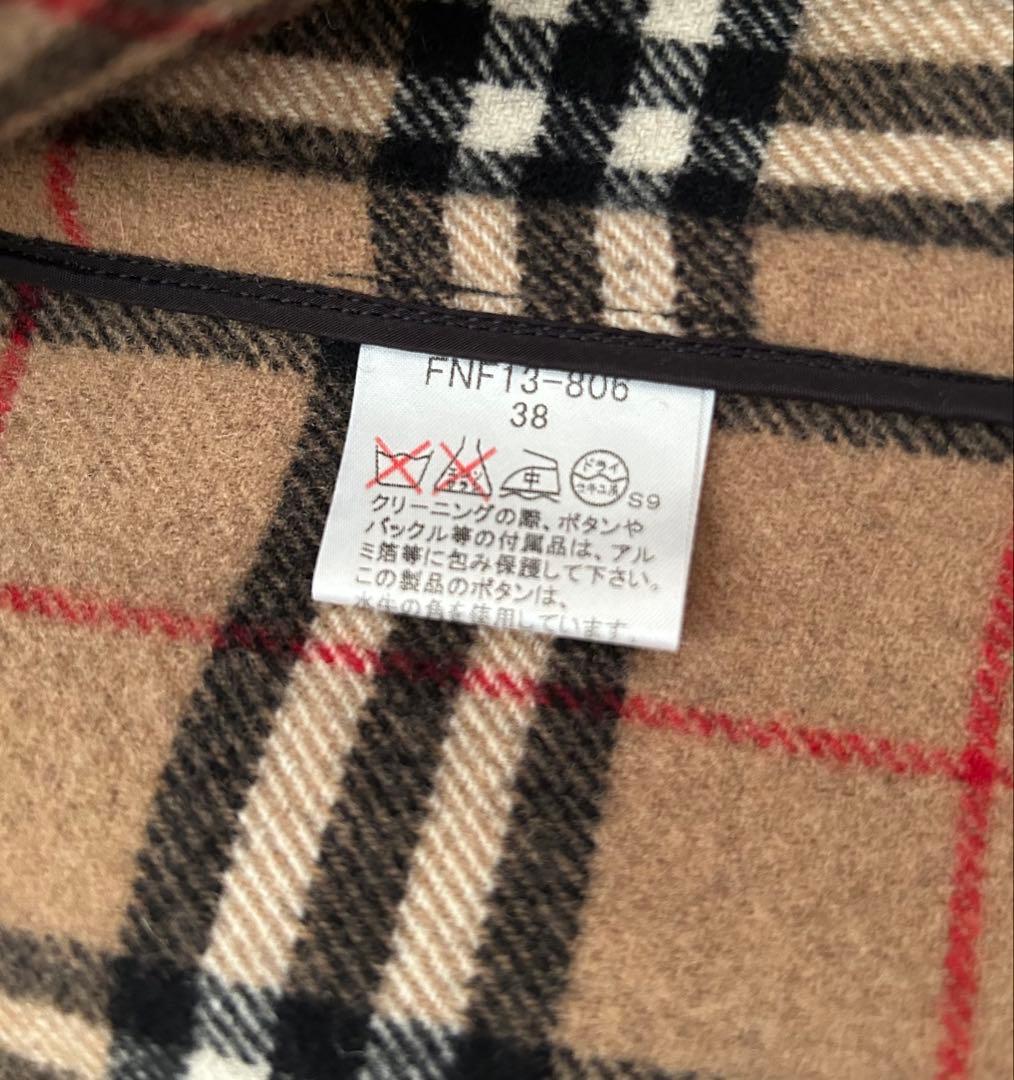 バーバリー ブルーレーベル ダッフルコート 黒　38 総裏ノバチェック