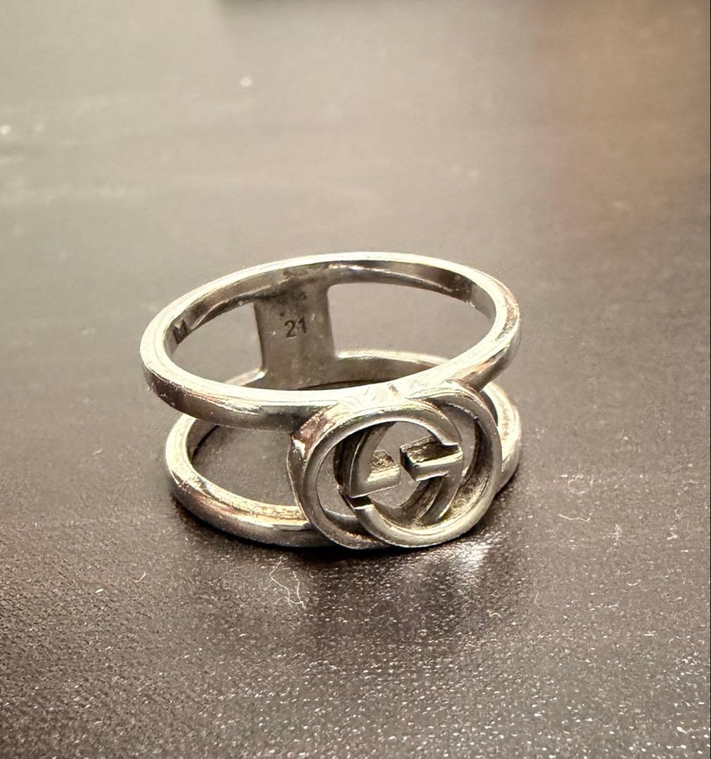 あ　GUCCI インターロッキングGGリング　21号