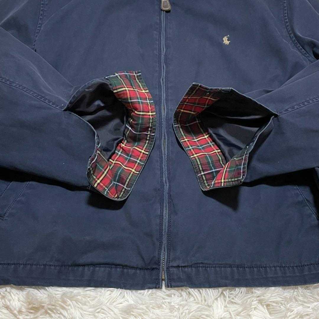 RALPH LAUREN ラルフローレン スイングトップ 2XL 紺 裏チェック