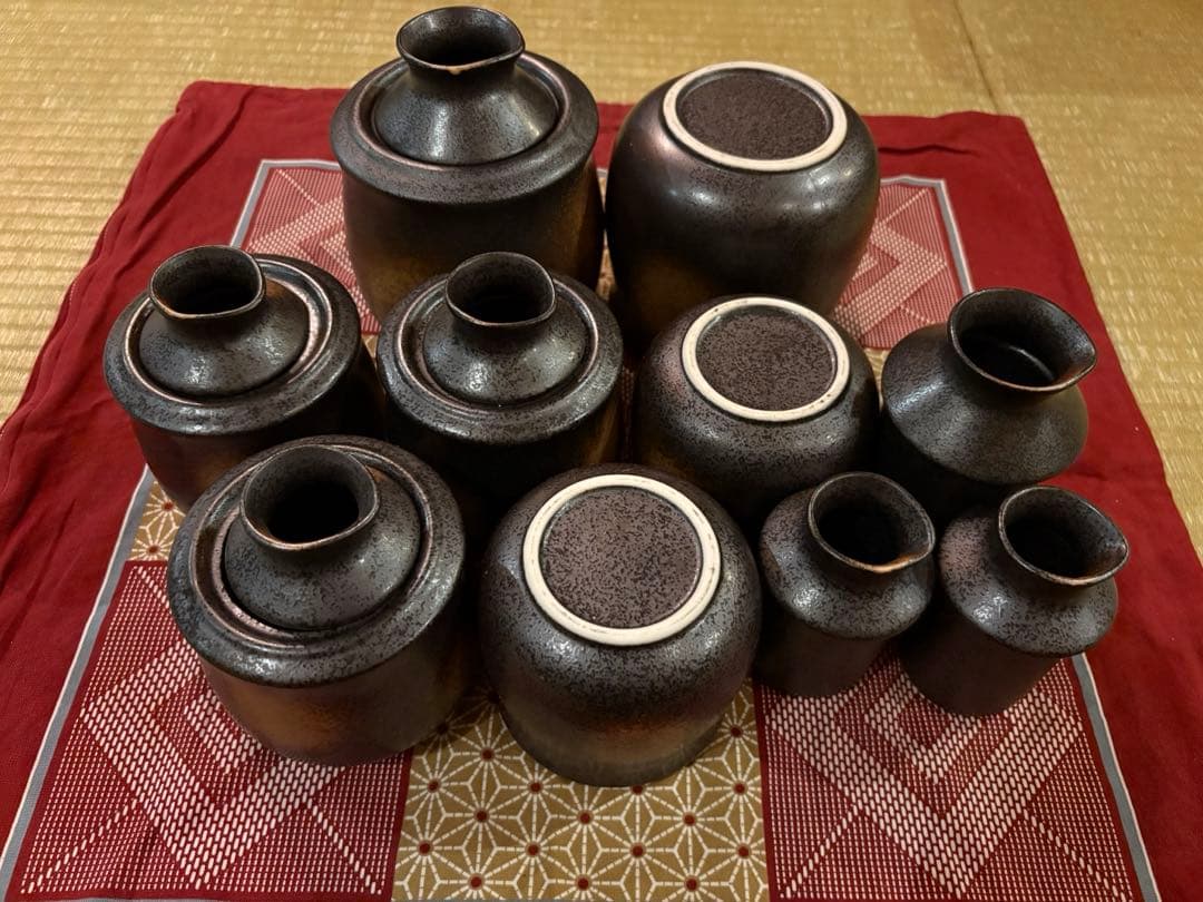 酒燗器　陶器　大サイズ2点　中サイズ5点