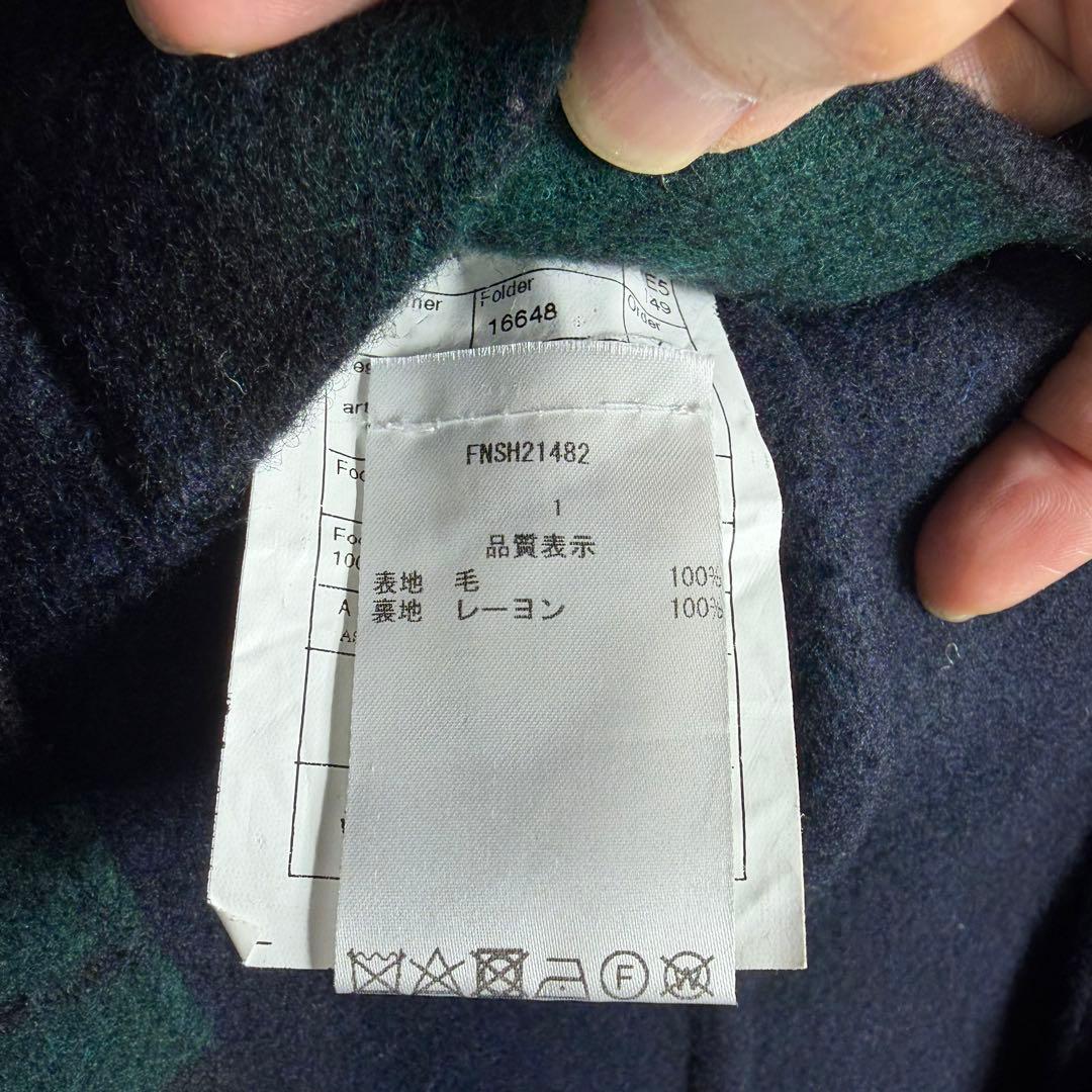 フィナモレ 人気柄 ブラックウォッチ柄 チェスターコート 48