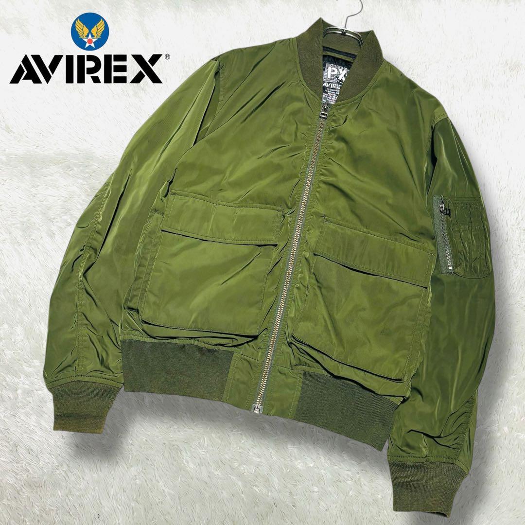 希少 AVIREX フライトジャケット オリーブ MA-1 G-8モチーフ L