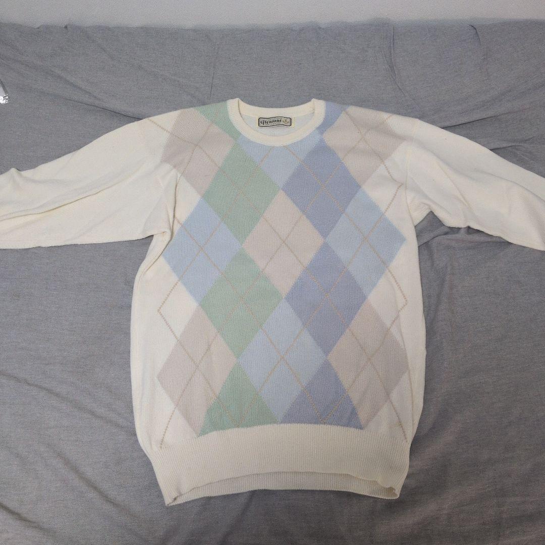 Glenmac アーガイルセーター アイボリー